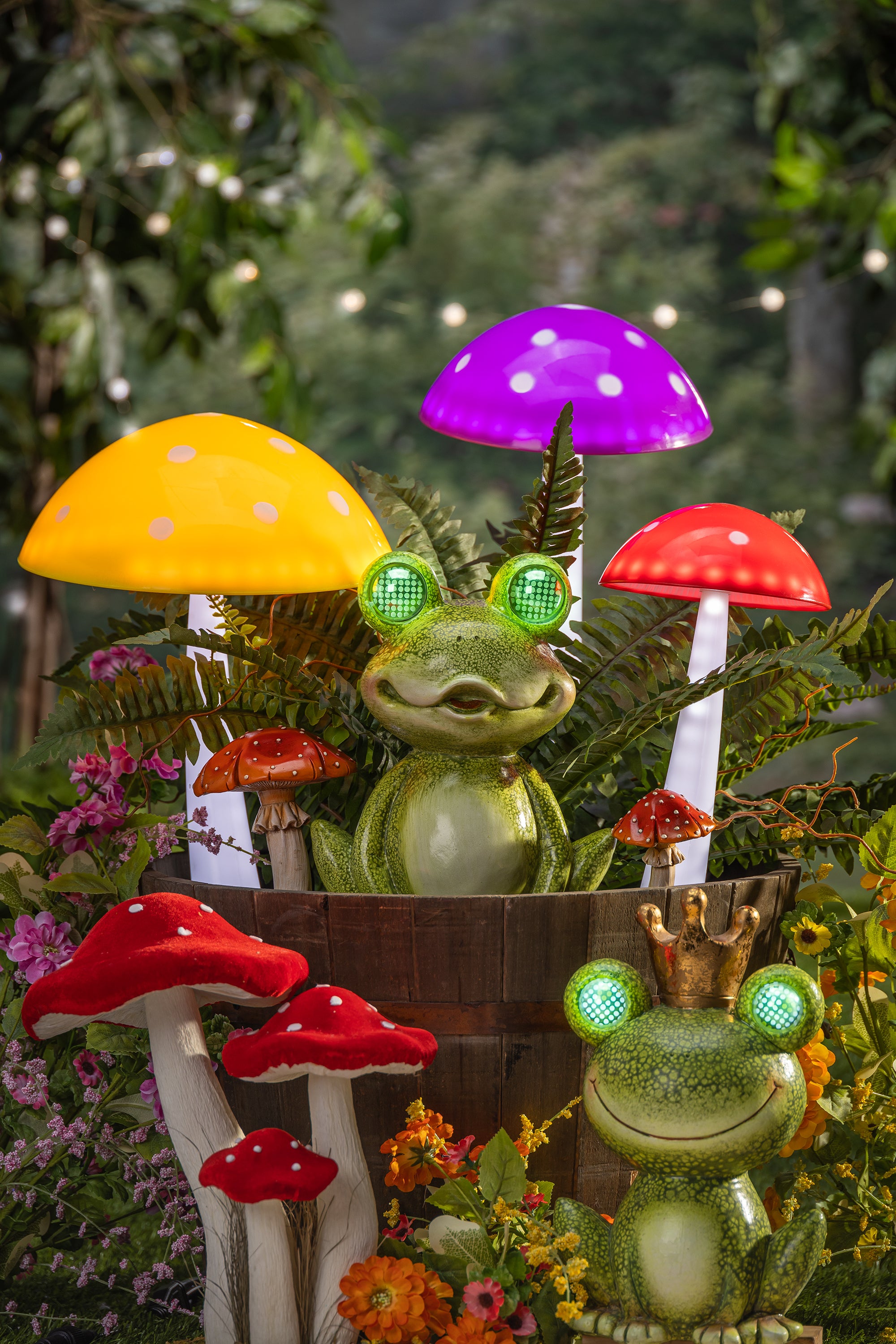 Set of 3 Electric Lighted Enchanting Mushrooms with Ground Stake